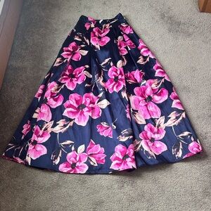 Speechless Navy/Pink Floral Skirt SIZE 1